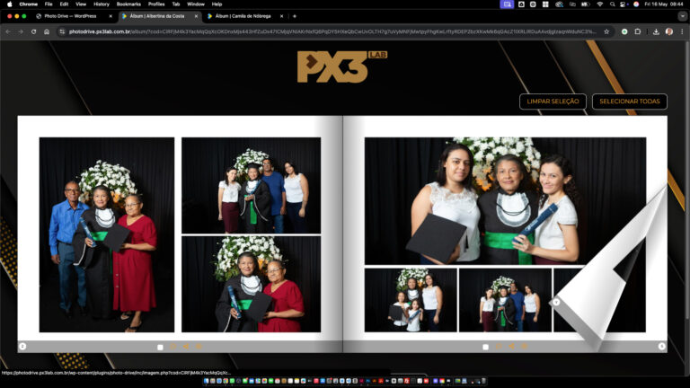Veja as fotos com page flip